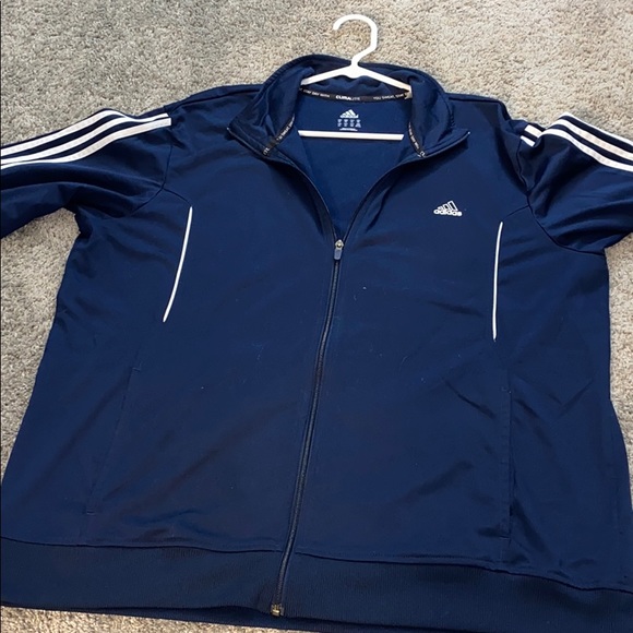 Adidas 2XL Climalite zip track jacket - navy blue - Picture 4 of 5